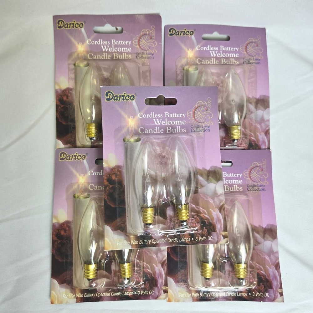 Lot of‎ 5 Packs Darice Cordless Battery Welcome Candle Bulbs 3 Volts DC New